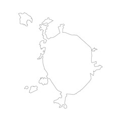 Moscow City blank outline map