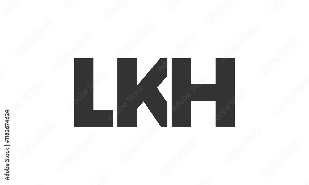 Fototapete LKH logo design template with strong and modern bold text. Initial based vector logotype featuring simple and minimal typography. Trendy company identity.