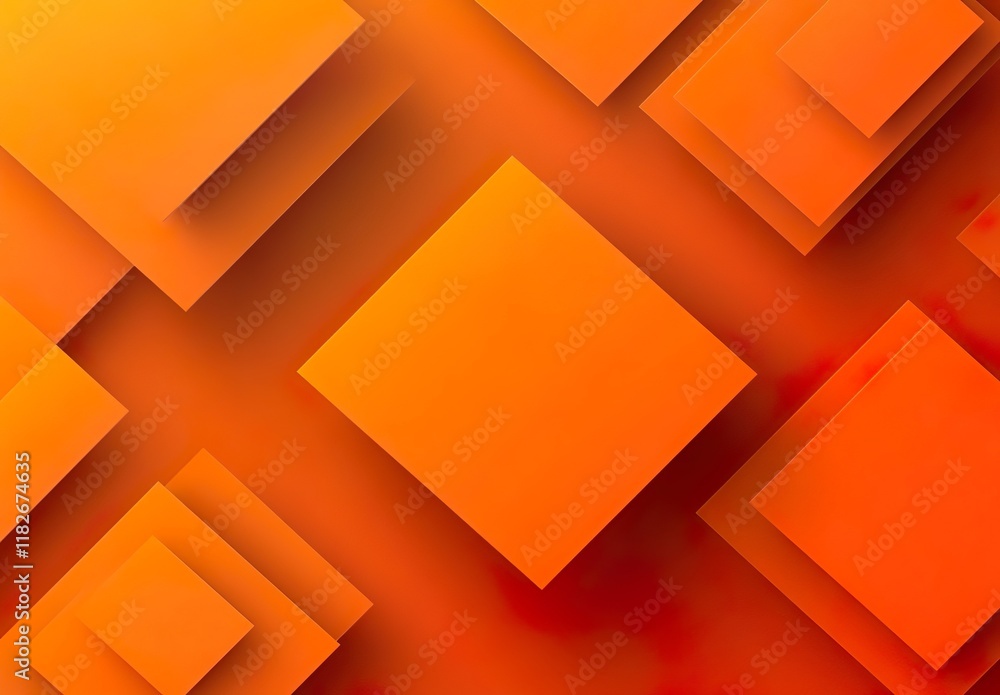 Poster dynamic orange background with abstract square shape
