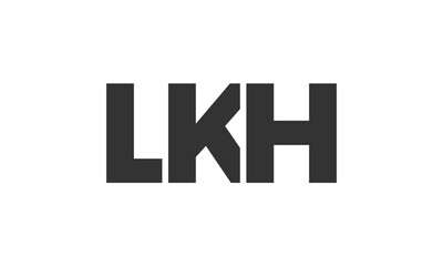 LKH logo design template with strong and modern bold text. Initial based vector logotype featuring simple and minimal typography. Trendy company identity.