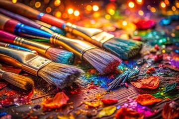 Fototapeta premium Abstract Messy Paint Brush Strokes Texture Background - Artistic Colorful Design