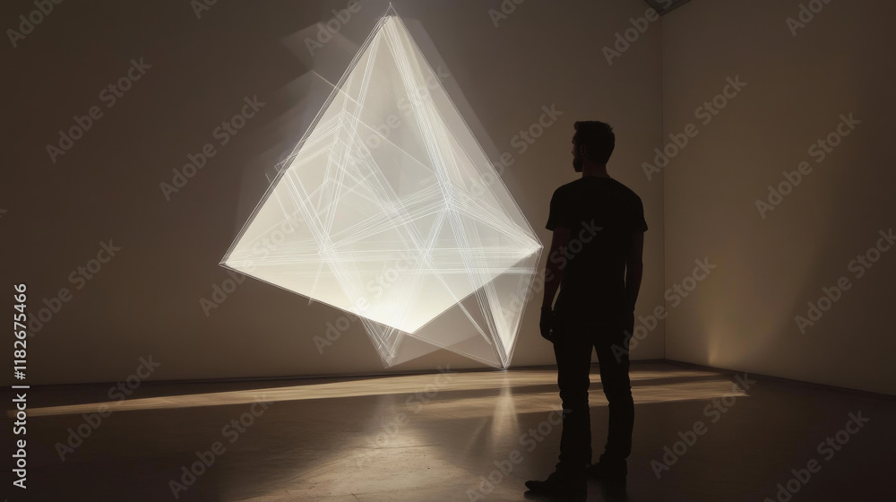 Aufkleber hologram delivery. delivery made of polygons, triangles, dots, and lines. low-poly delivery structur