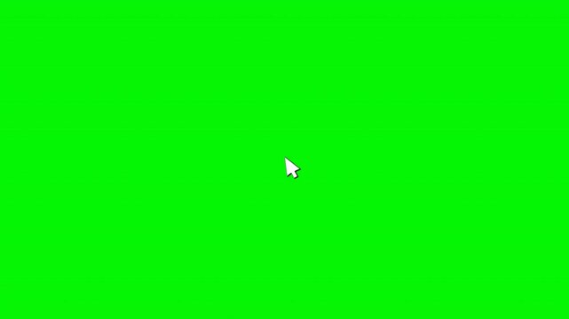 animation of the cursor icon moving then clicking on an object with a green screen
