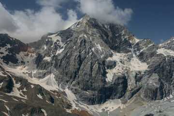 beautiful mauntain landscape in Italian Dolomites Alps. Passo Pordoi. South Tyrol. Italy