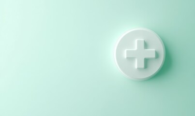 Fototapeta premium Medicare coverage concept. Digital healthcare icon on pale green background, symbolizing wellness