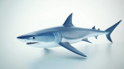 Fototapeta premium Blue shark on a white background. Illustration of a shark vector.