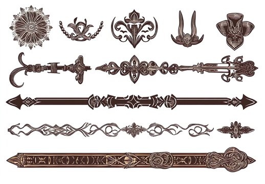 Old western line dividers design elements
