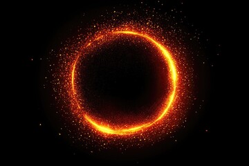 Radiant Orange Sparkles: Captivating Light Dots on a Dark Canvas