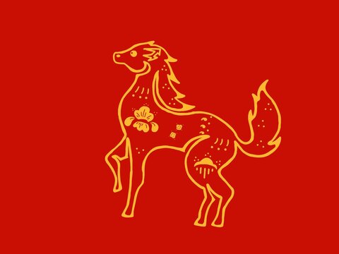 Chinese Zodiac Horse Symbol for Lunar New Year Celebration