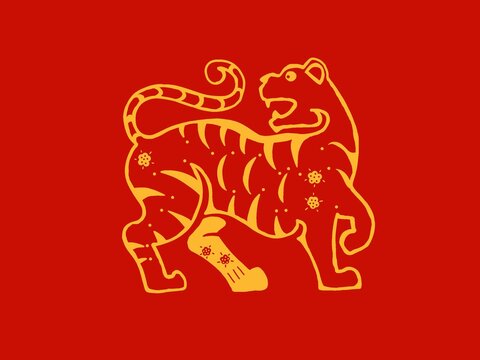 Chinese Zodiac Tiger Symbol for Lunar New Year Celebration