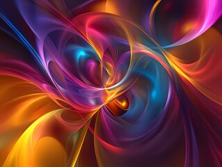 Naklejka premium Harmonious combinations of glowing colors and shapes