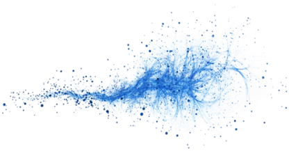 Blue cognitive background, neural connections isolated on white background