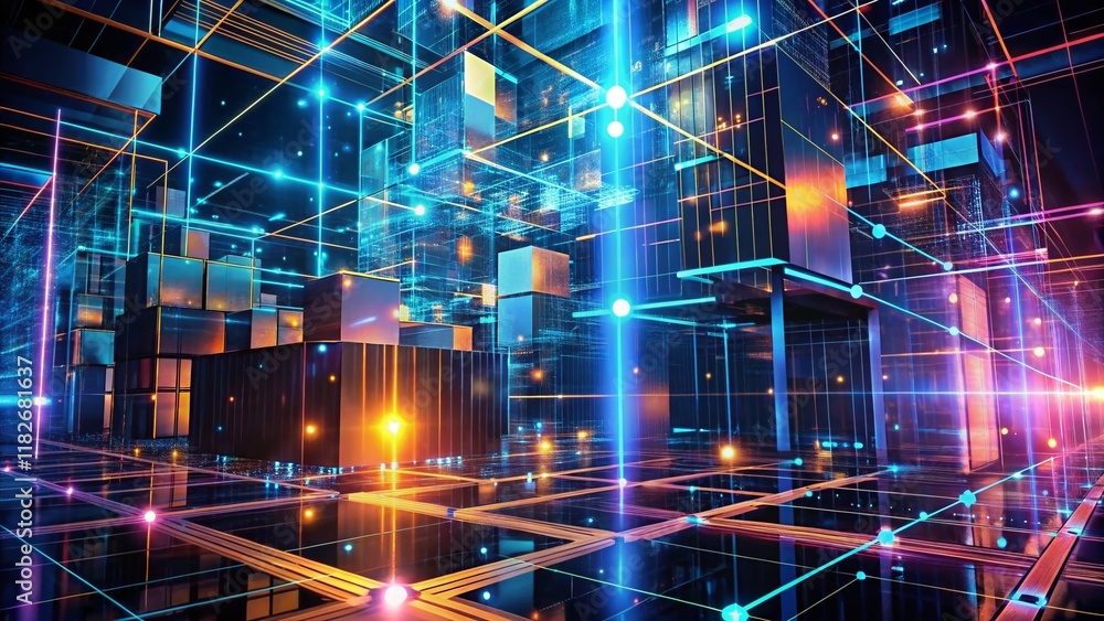 Poster abstract technology business background: futuristic structure with copy space