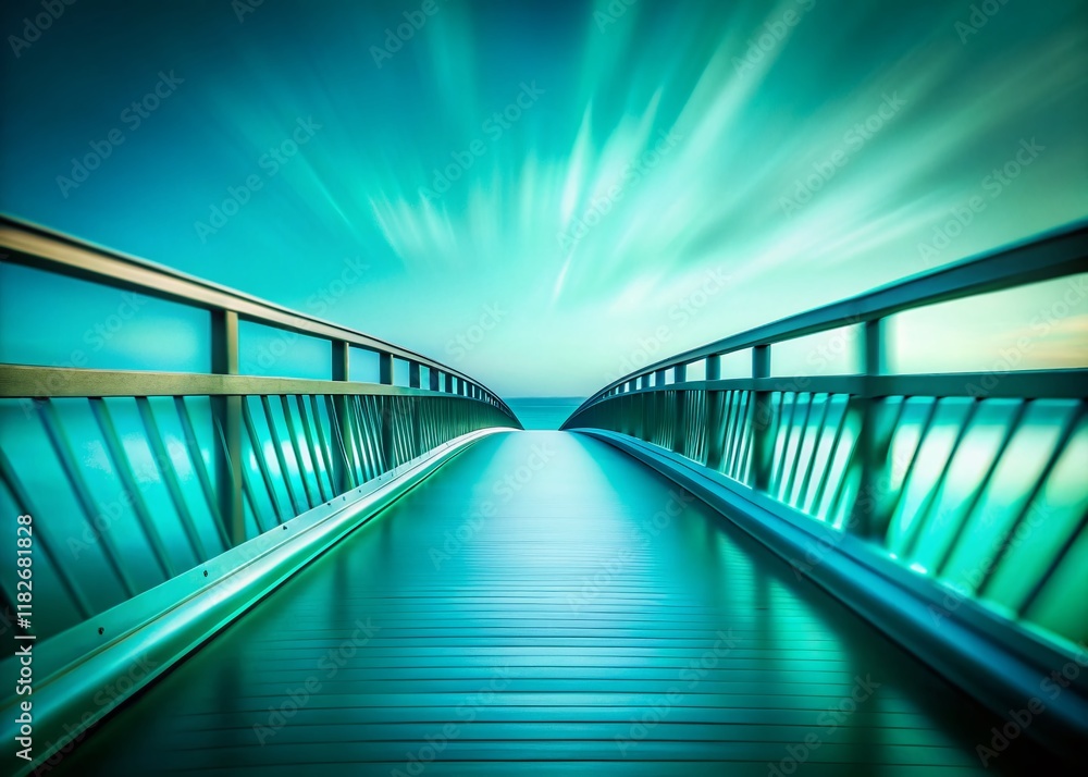 Poster Abstract Turquoise Bridge Banner Background - Gradient Blurred Design with Copy Space