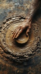 Obraz premium Hands-On Craftsmanship The Art of Pottery Making and Clay Shaping