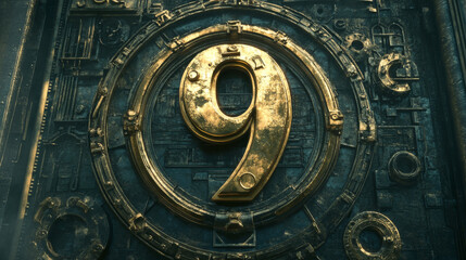 Obraz premium render number 9 made up of letters