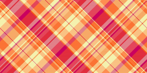 Celtic vector background seamless, cute tartan fabric plaid. Image texture pattern check textile in light and orange colors.