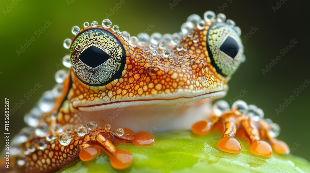 Poster frog of particles. the frog consists of small circles