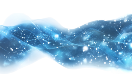 Blue cognitive background, neural connections isolated on white background