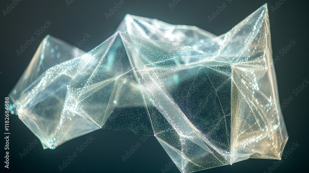 Poster hologram flag. a flag composed of polygons, triangles, dots, and lines. low-poly design showcasing a
