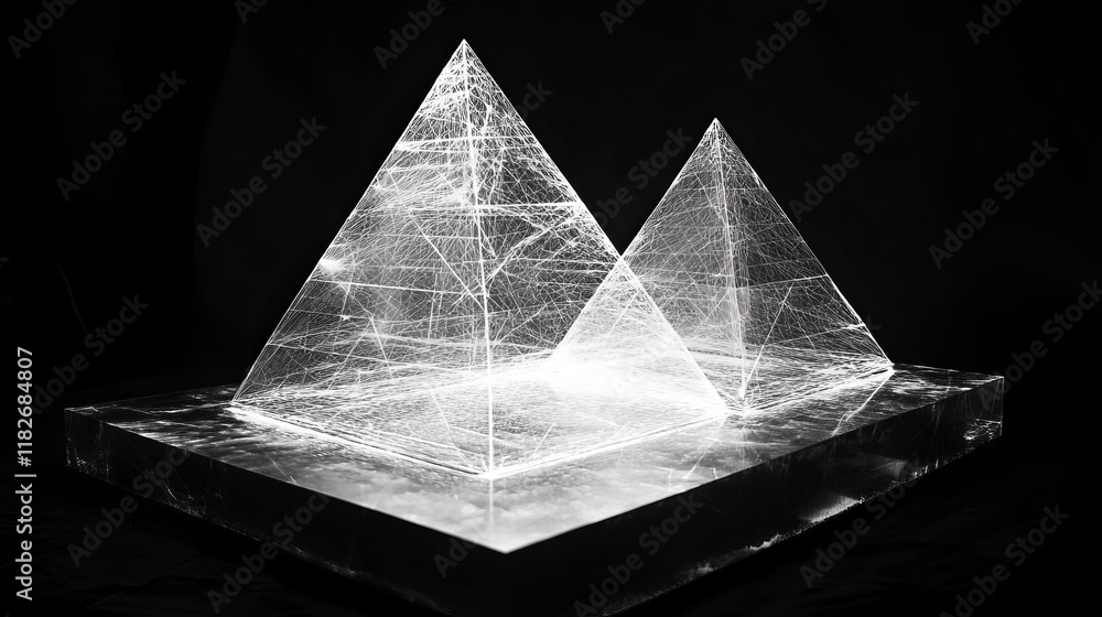 Poster hologram database. the big date consists of polygons, triangles of points and lines. the database is