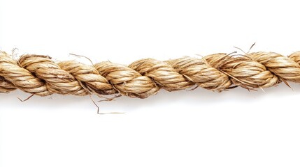 Hemp rope isolated on white. Organic material