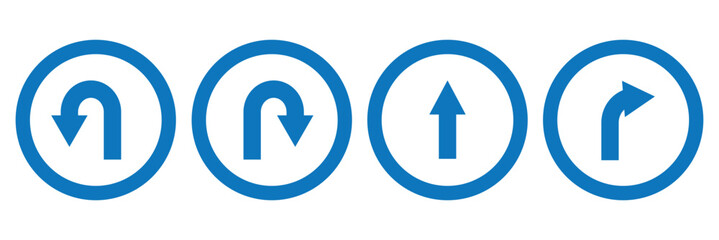 U Turn arrow icon vector illustration. U turn arrow symbol icon on transparent background.