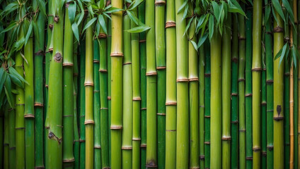 Fototapeta premium green bamboo fence surface texture