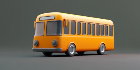 A stylized illustration featuring an iconic orange bus in cartoon form, evoking nostalgia from classic public transport designs in a vibrant, light-hearted manner.