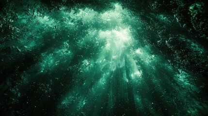 Obraz premium Ethereal Skyscraper Emerging From Green Depths