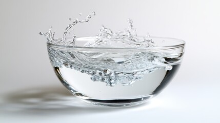 Pure water splashing on white background