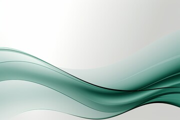 Obraz premium Fluid green waves gracefully dance across a serene backdrop in soft light. Generative AI
