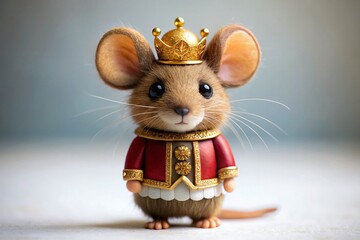 Adorable Brown Mouse King, Nutcracker Inspired, Tilt-Shift Miniature Photography