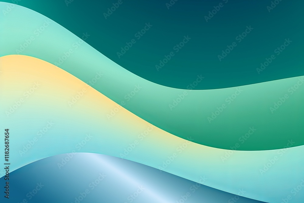 Poster fluid waves of color dance across a tranquil canvas in serene harmony. generative ai