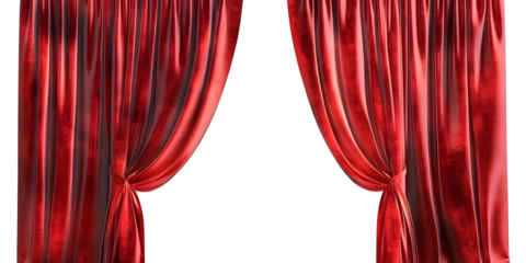 red curtain on a white background