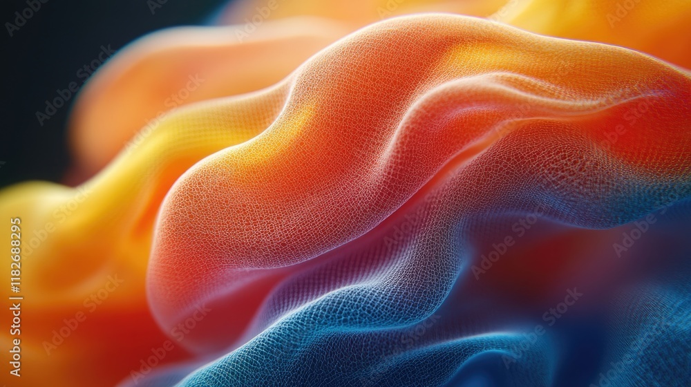 Poster abstract colorful waves flowing dynamically
