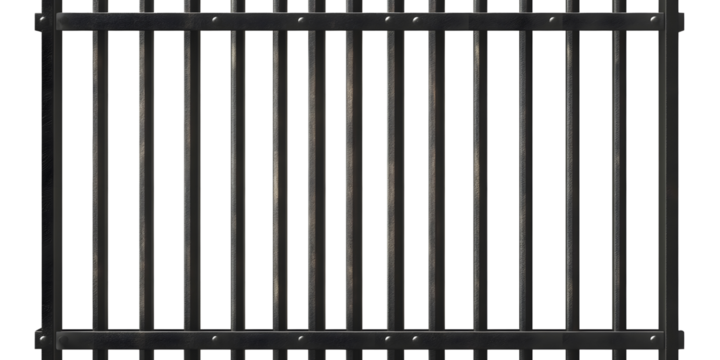 metal fence isolated on white, PNG transparent - Powered by Adobe