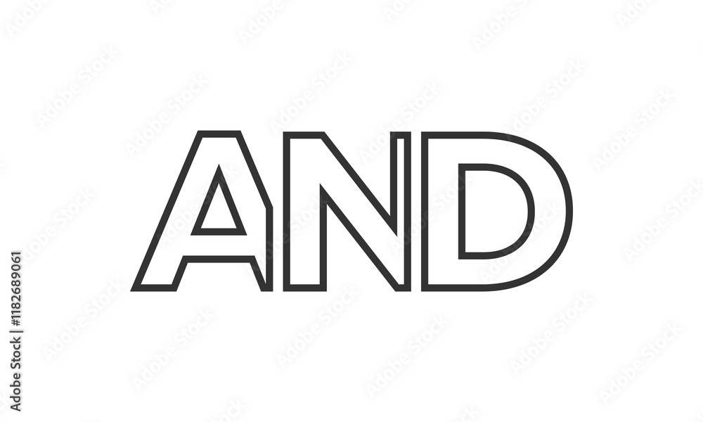Fototapete AND logo design template with strong and modern bold text. Initial based vector logotype featuring simple and minimal typography. Trendy company identity.