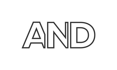 AND logo design template with strong and modern bold text. Initial based vector logotype featuring simple and minimal typography. Trendy company identity.