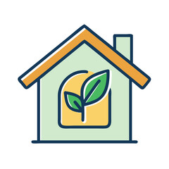 Modern Eco-Friendly House Design in Green and Orange