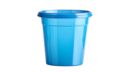 plastic blue bucket isolated on white background
