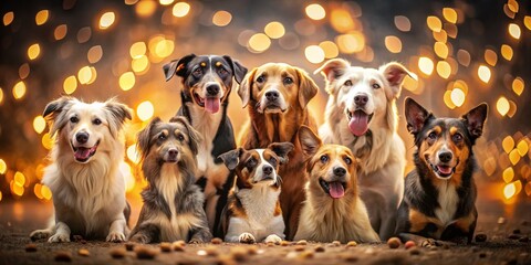 Adorable Dogs with Hearts: High-Resolution Stock Photo of Happy Canines
