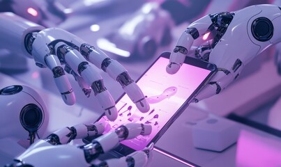 Robotic Arms Holding and Interacting with a Smartphone