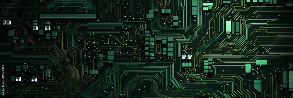 Poster exploring the intricacies of electronic circuits and technology design concepts. generative ai