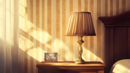 Elegant Bedroom Interior with Warm Sunlight