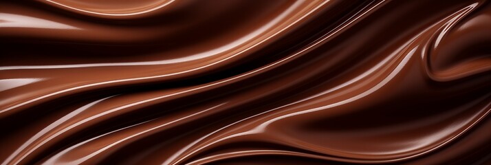 Rich, silky chocolate flows in perfect waves under soft light for a tempting treat. Generative AI
