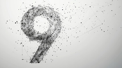 Fototapeta premium The letter 9 consists of points, lines and triangles. Vector illustration