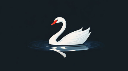 Fototapeta premium Vector logo Swan. Brand logo in the form of a Swan in the water.