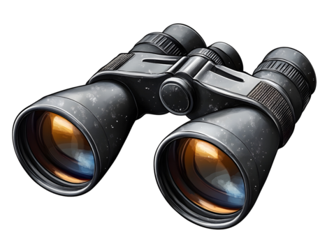 Pair of Binoculars on White Background Transparent PNG