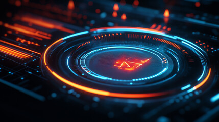 Hologram thermometer. A thermometer made of polygons, triangles of points and lines. Thermometer icon low-poly connection structure. Technology concept vector.